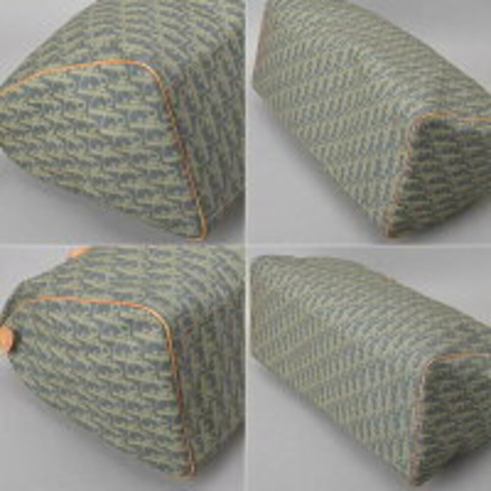 Extremely Rare Christian Dior Trotter Boston Bag Leather Gray All Over Travel ag - Picture 9 of 10